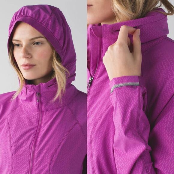 Lululemon Go The Distance Jacket, Biggie Washi Weave Embossed Ultra Violet 6 - Picture 2 of 12